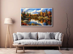 Autumn reflections at a serene lake