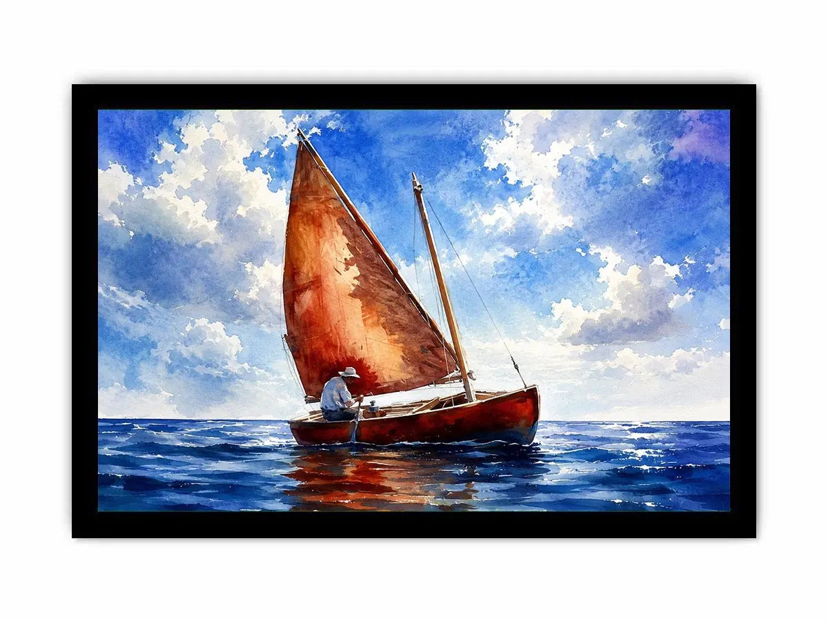 Sailing under a peaceful sky