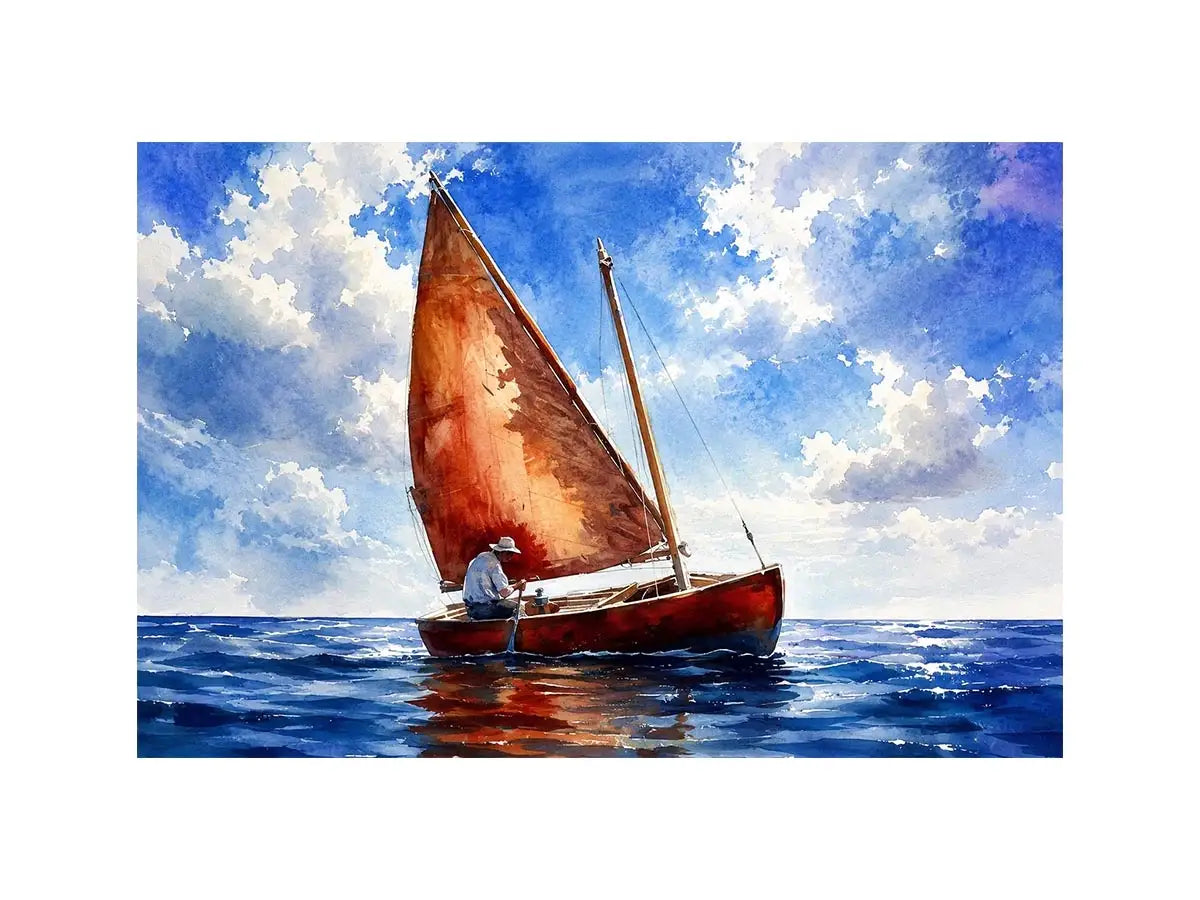 Sailing under a peaceful sky