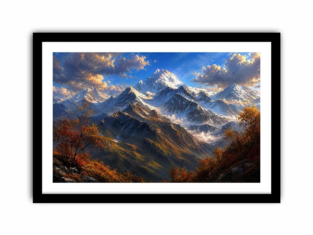 Majestic mountain vista in autumn