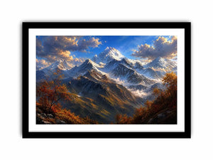 Majestic mountain vista in autumn