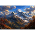 Majestic mountain vista in autumn