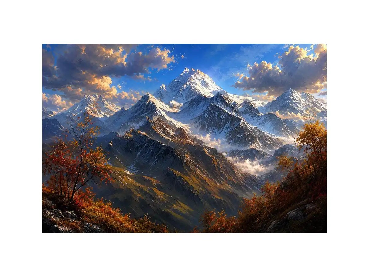 Majestic mountain vista in autumn
