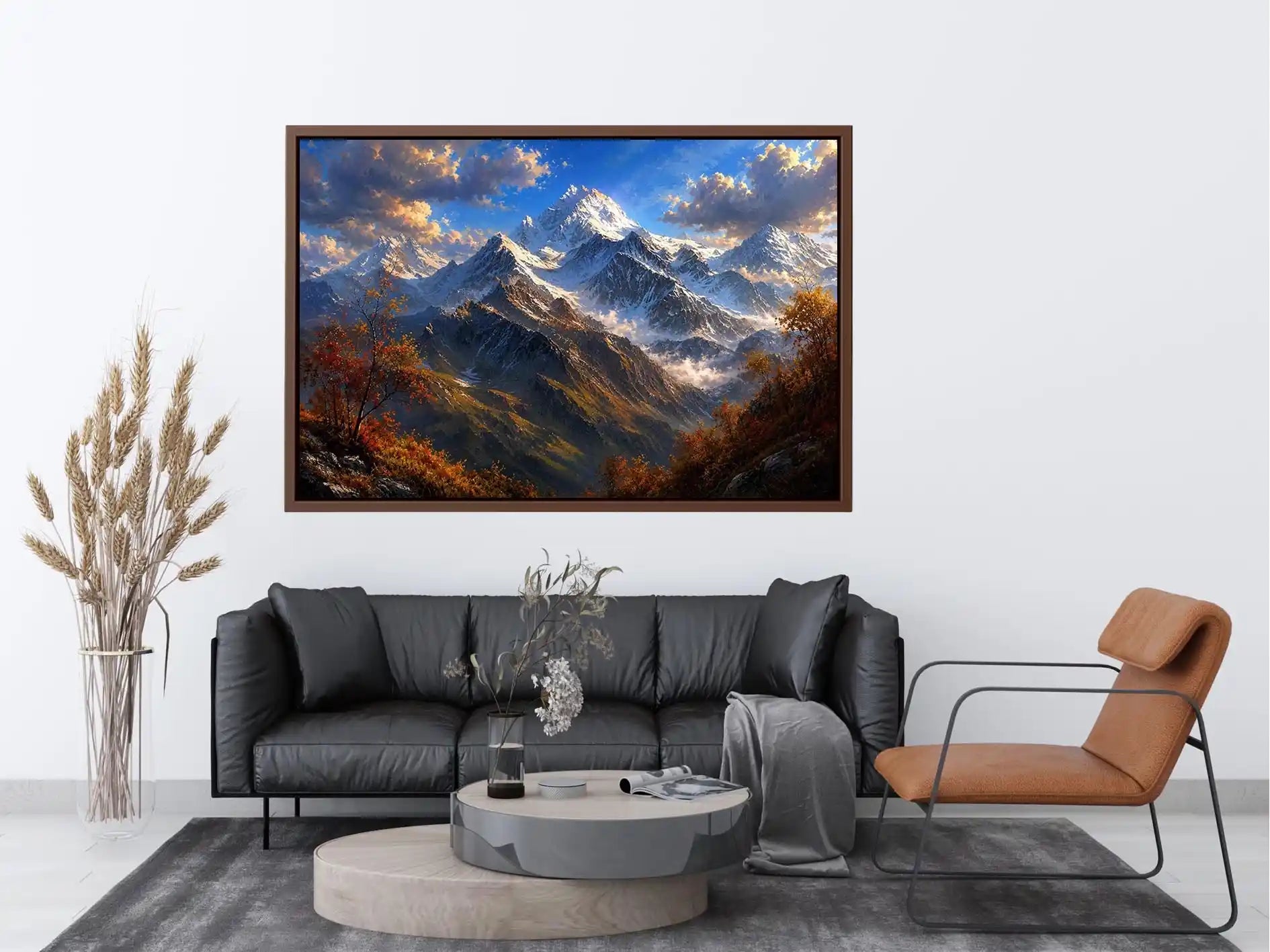 Majestic mountain vista in autumn