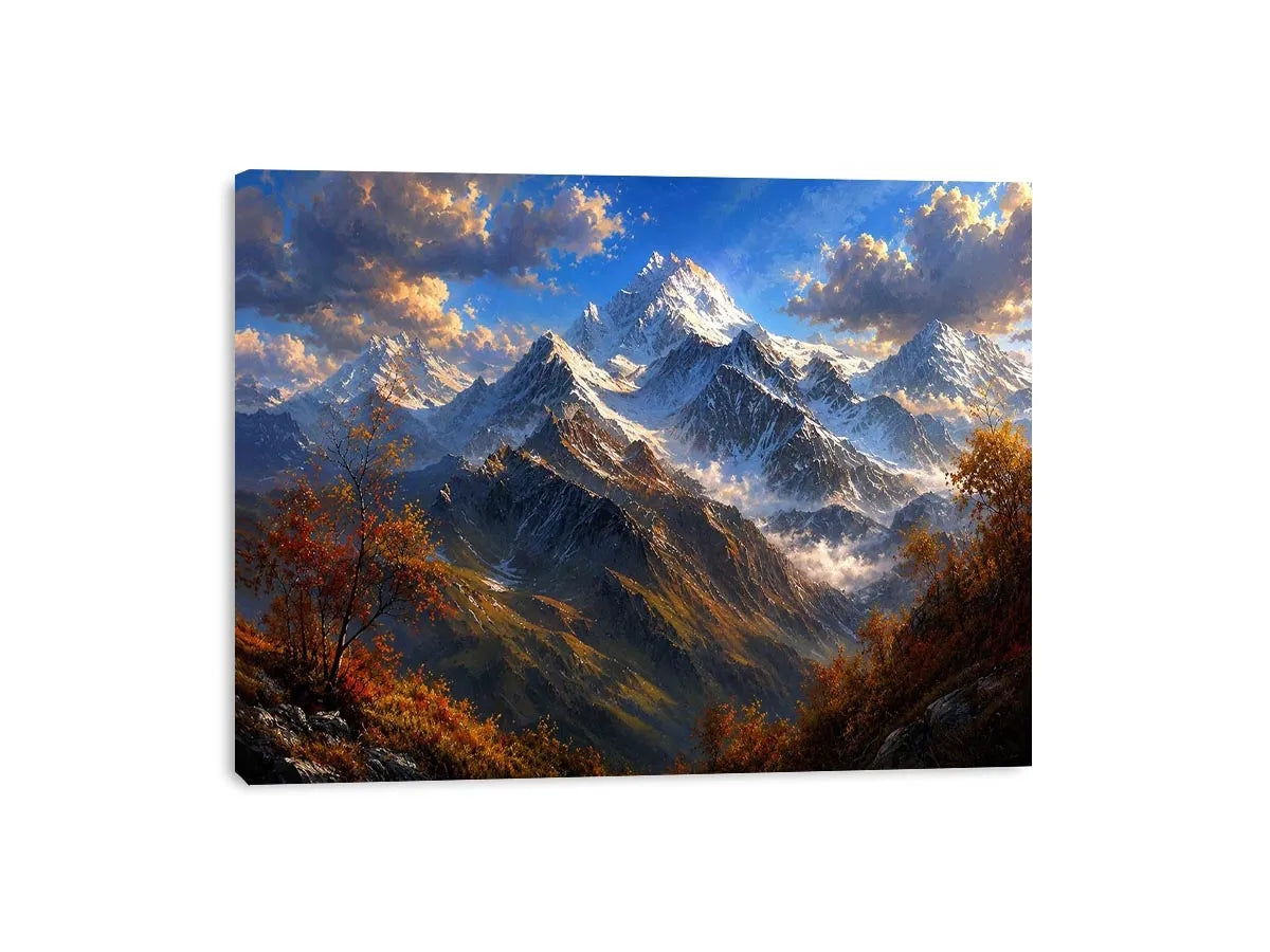 Majestic mountain vista in autumn