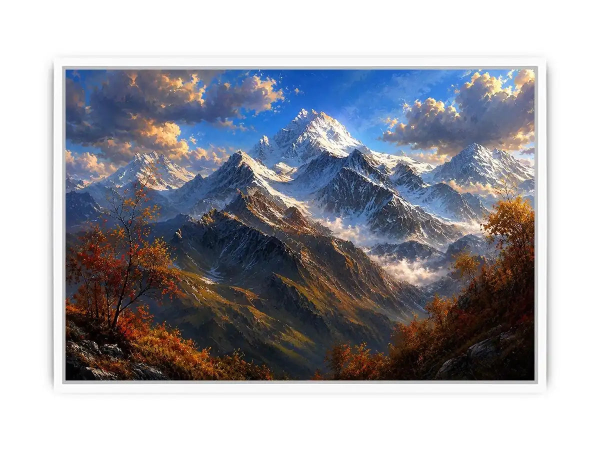 Majestic mountain vista in autumn
