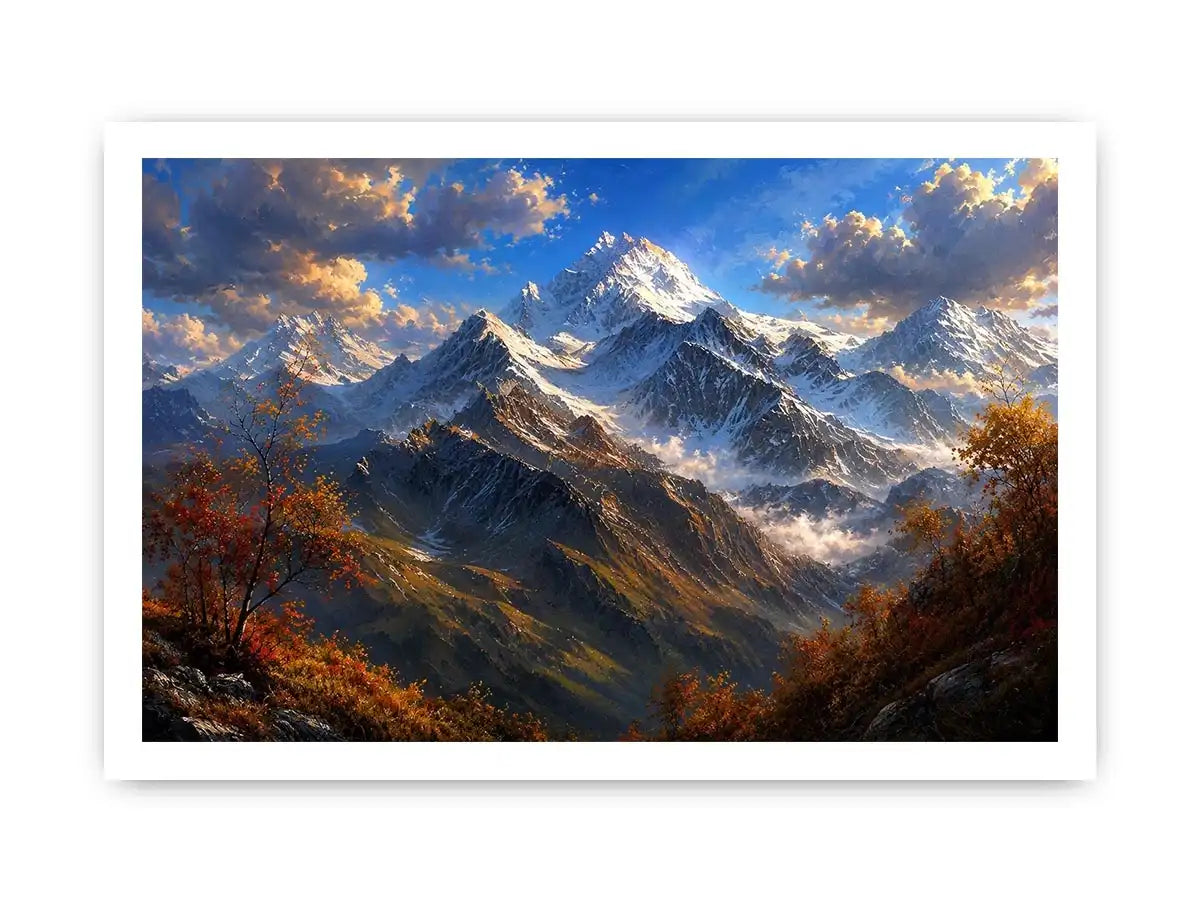 Majestic mountain vista in autumn
