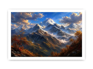 Majestic mountain vista in autumn