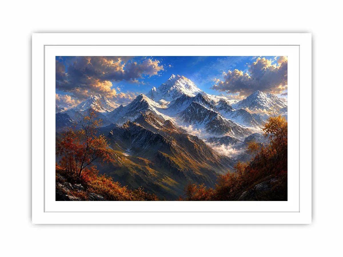 Majestic mountain vista in autumn