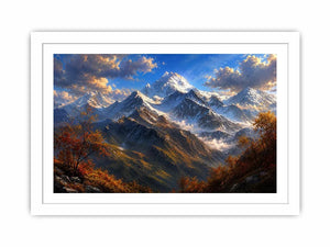 Majestic mountain vista in autumn