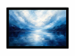 Serene blue fjord at dawn