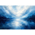 Serene blue fjord at dawn