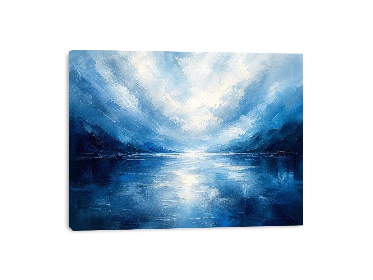 Serene blue fjord at dawn