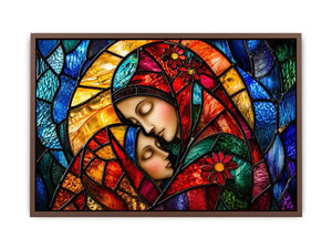 Mother and child in stained glass