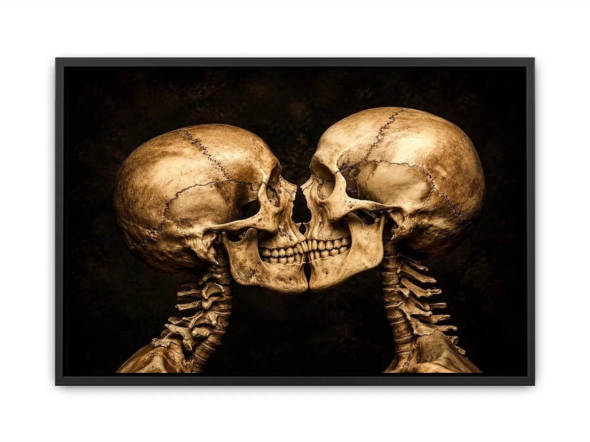 Intimate skeletons in dramatic lighting