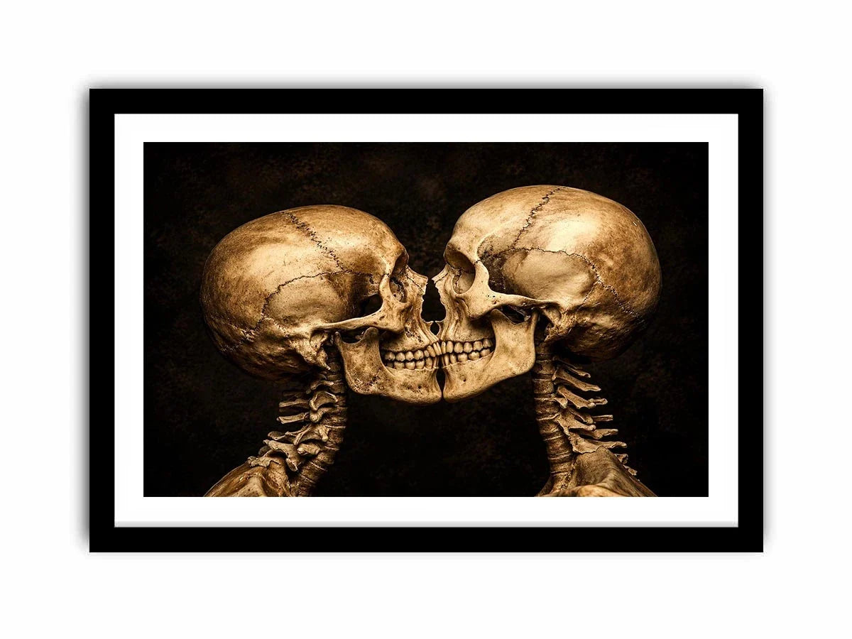 Intimate skeletons in dramatic lighting