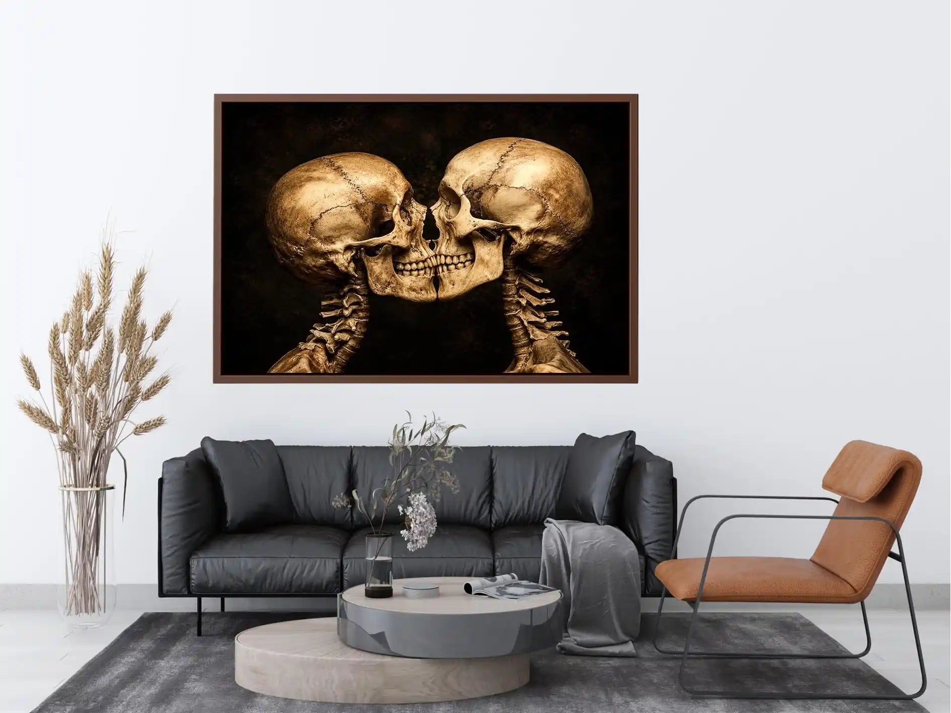 Intimate skeletons in dramatic lighting