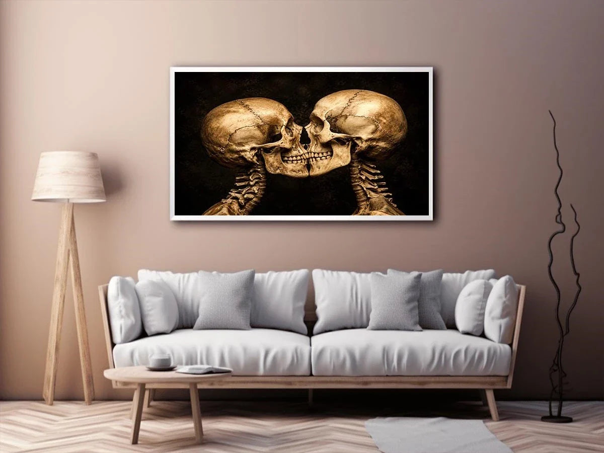 Intimate skeletons in dramatic lighting