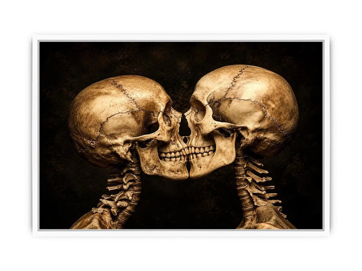 Intimate skeletons in dramatic lighting