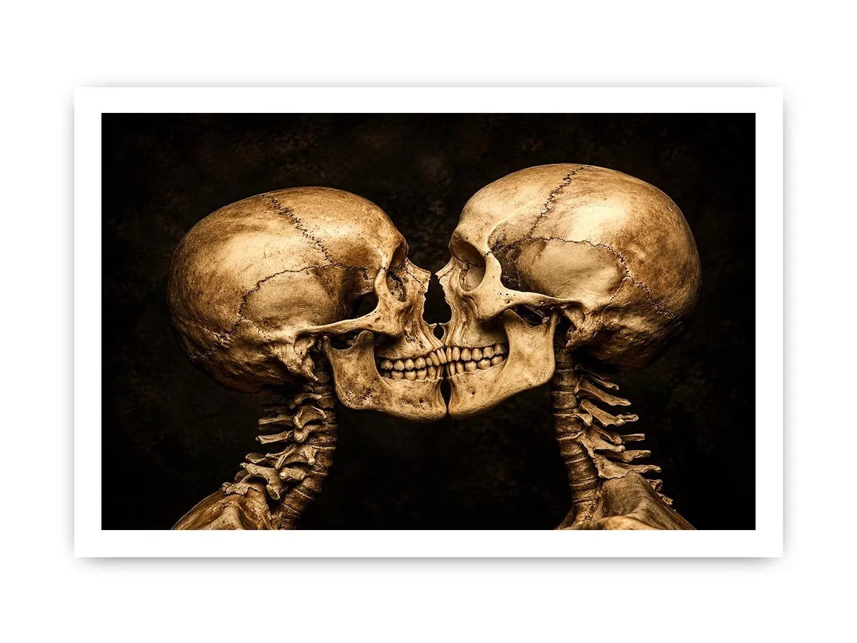 Intimate skeletons in dramatic lighting