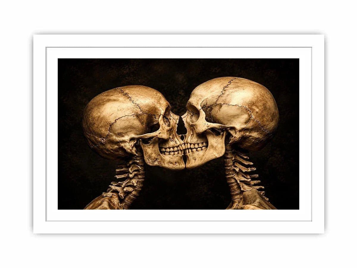 Intimate skeletons in dramatic lighting