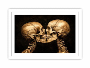 Intimate skeletons in dramatic lighting