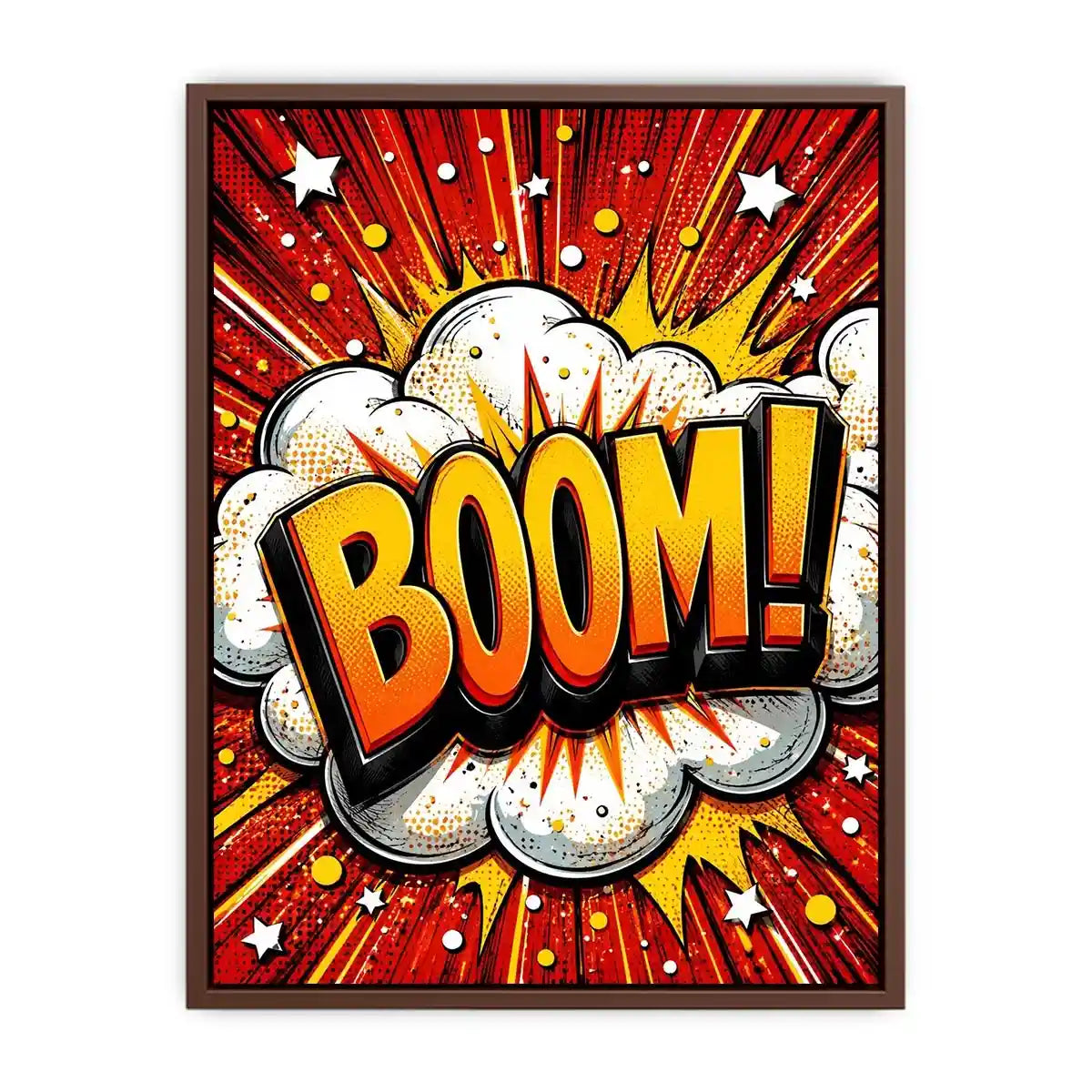 Comic explosion with bold BOOM!