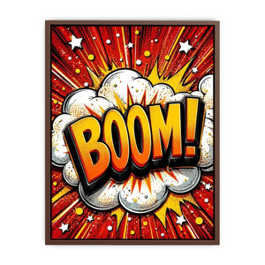 Comic explosion with bold BOOM!