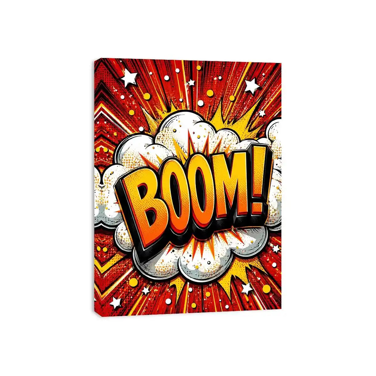 Comic explosion with bold BOOM!