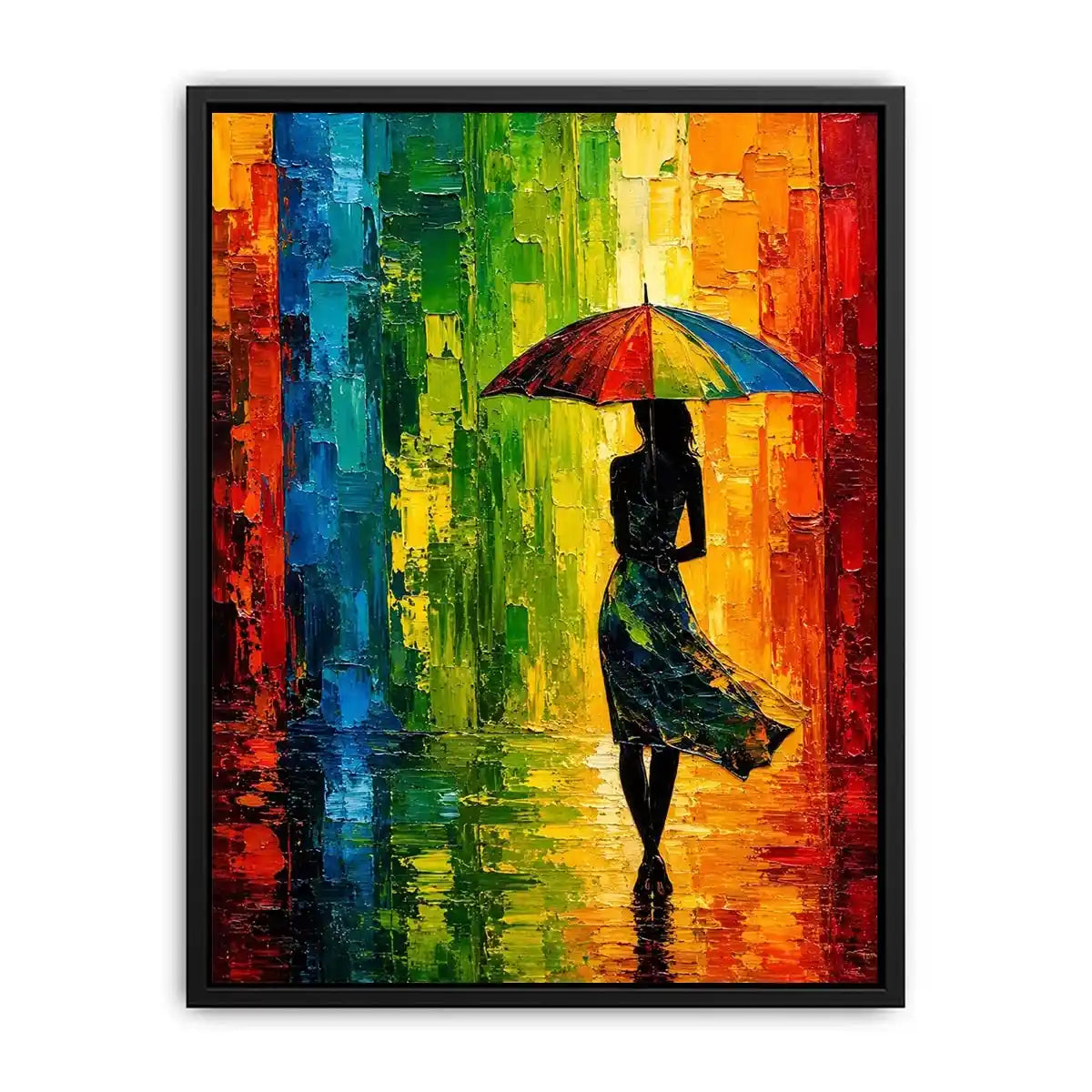 Abstract Umbrela Walk Canvas Print
