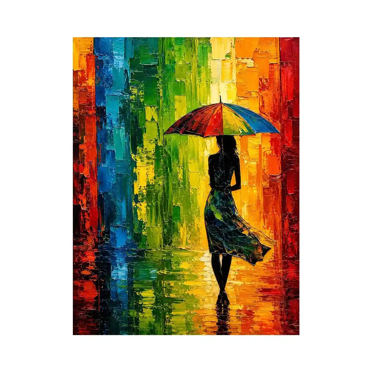 Abstract Umbrela Walk Canvas Print