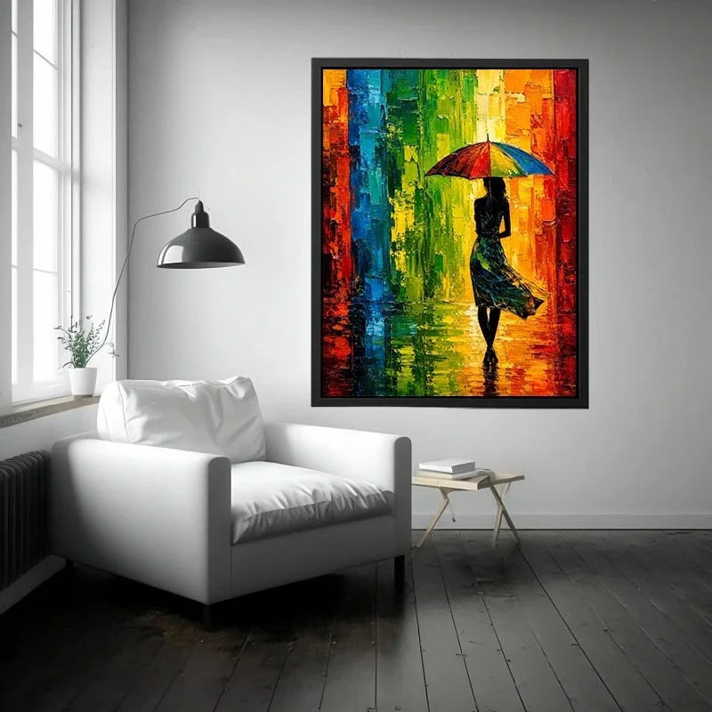 Abstract Umbrela Walk Canvas Print