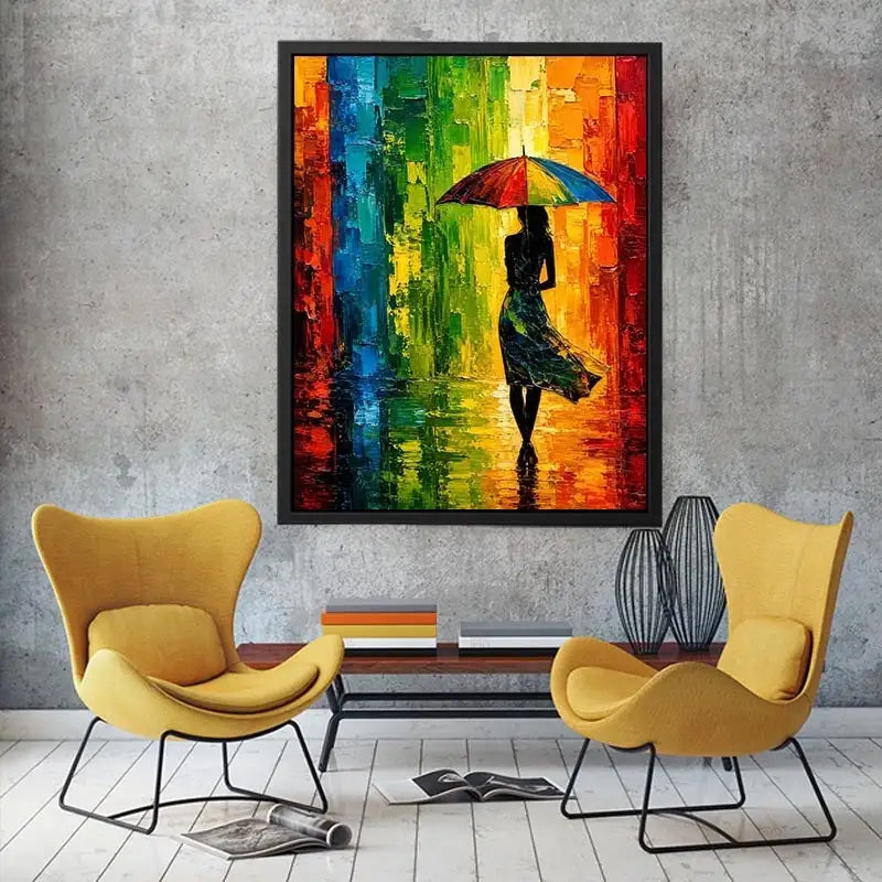 Abstract Umbrela Walk Canvas Print
