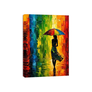 Abstract Umbrela Walk Canvas Print