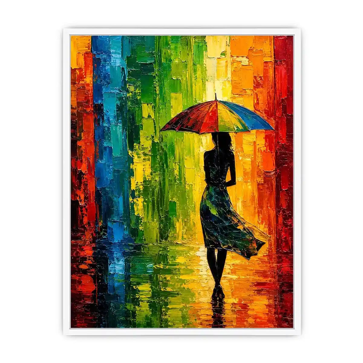 Abstract Umbrela Walk Canvas Print