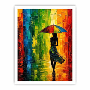 Abstract Umbrela Walk Canvas Print