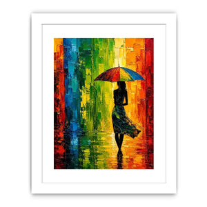 Abstract Umbrela Walk Canvas Print