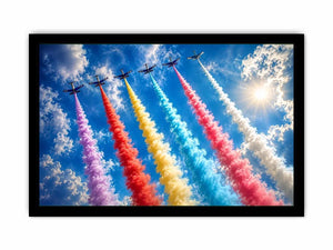 Flying Planes Rainbow Canvas Print