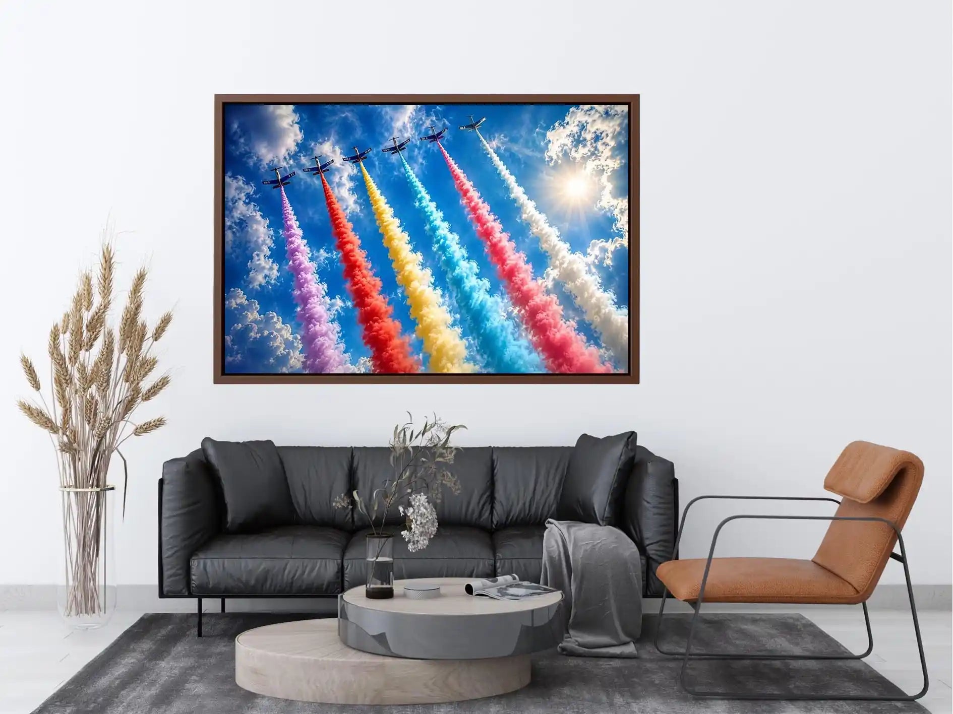 Flying Planes Rainbow Canvas Print