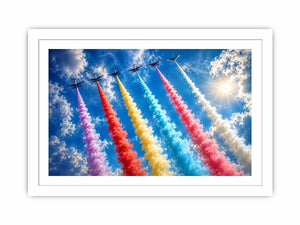 Flying Planes Rainbow Canvas Print