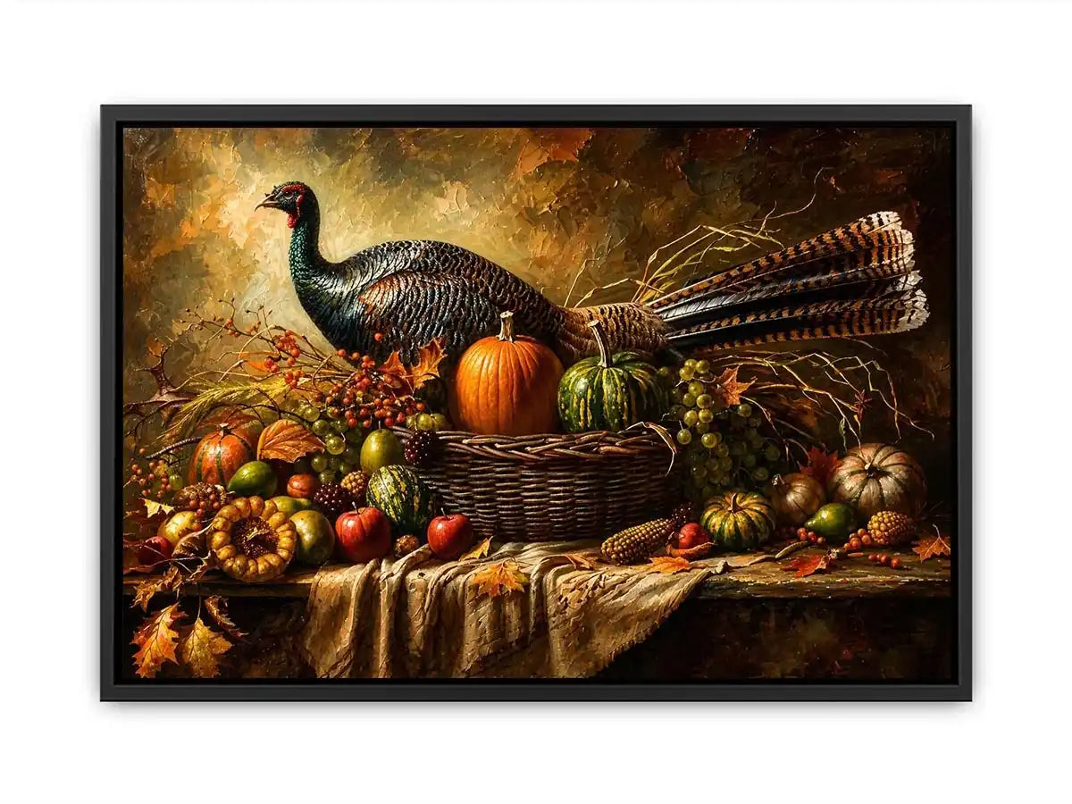 Autumn harvest bounty with turkey