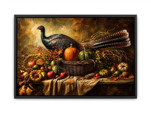 Autumn harvest bounty with turkey
