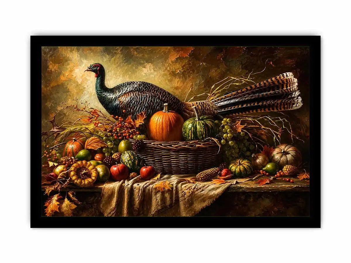 Autumn harvest bounty with turkey