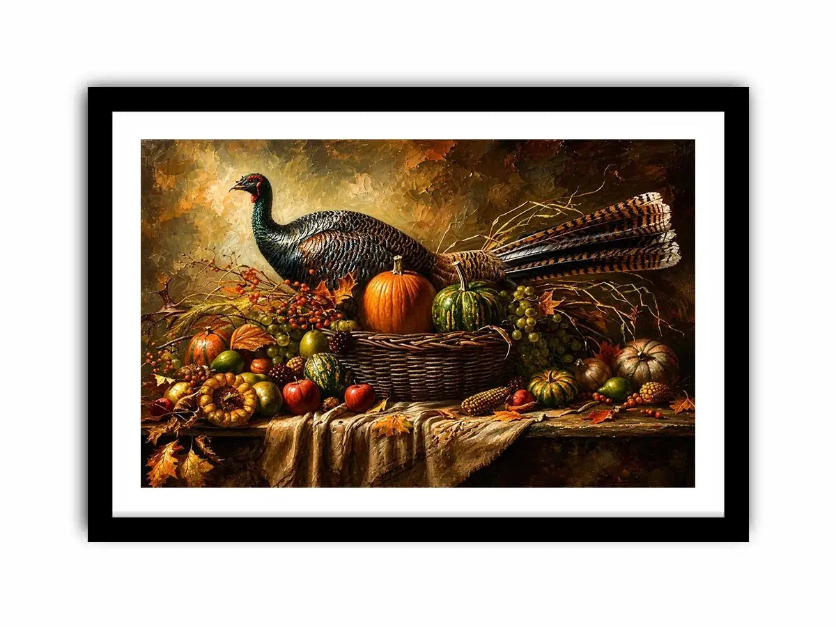 Autumn harvest bounty with turkey