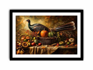 Autumn harvest bounty with turkey