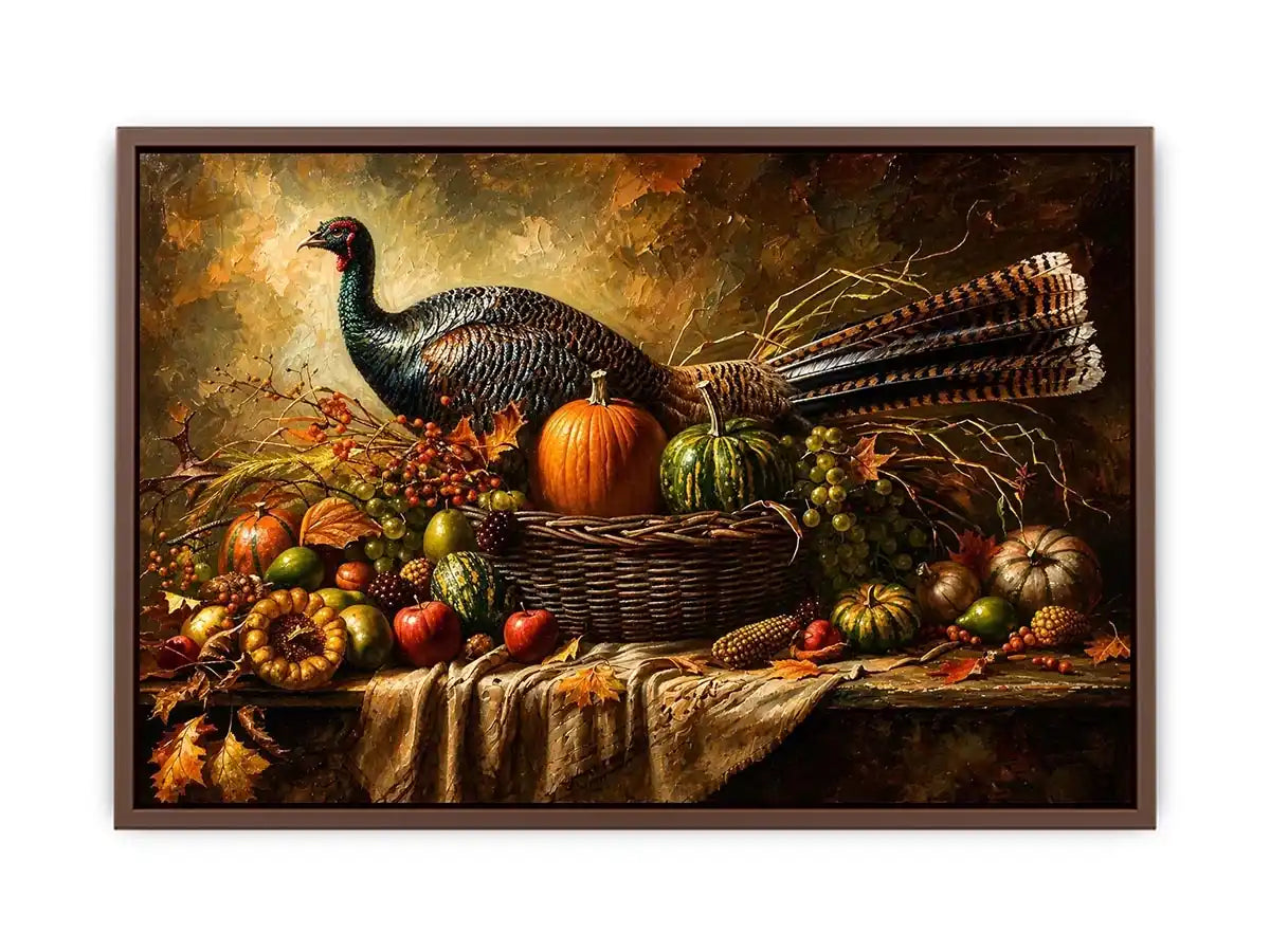 Autumn harvest bounty with turkey