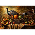 Autumn harvest bounty with turkey