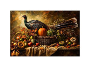 Autumn harvest bounty with turkey