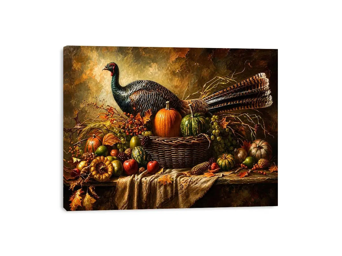 Autumn harvest bounty with turkey