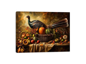 Autumn harvest bounty with turkey